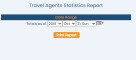 Travel Agents Statistics Report screen